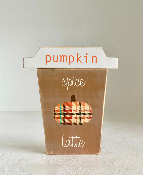 Pumpkin spice coffee bar bundle, Wood coffee to go cup, Fall decor, Fall tiered tray, Coffee bar signs