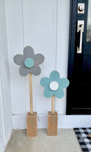 Wooden flowers, Set of 2, Porch decor, Spring decor