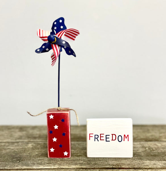 4th of July pinwheel, Holiday tiered tray, Memorial day decoration, Freedom sign, Patriotic decor