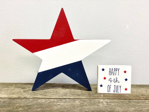 Wood star, 4th of July decor, Firecrackers, Sign, Patriotic tiered tray, Memorial day, Party decor