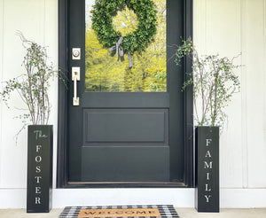 Personalized black porch vases, Outdoor planters, Entryway decor, Porch decor, Large floor vases