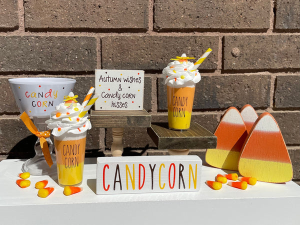 Candy corn bowl, Halloween and Fall decor, Candy corn parfait, Faux, Autumn centerpiece, Autumn wishes, Tiered tray, Halloween bowl, Party