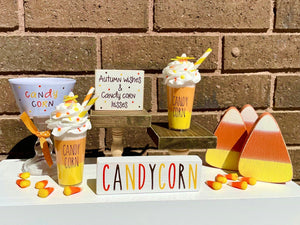 Candy corn bowl, Halloween and Fall decor, Candy corn parfait, Faux, Autumn centerpiece, Autumn wishes, Tiered tray, Halloween bowl, Party