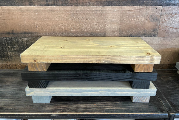 Wooden soap stand, bathroom pedestal, Decorative riser, Rustic tray
