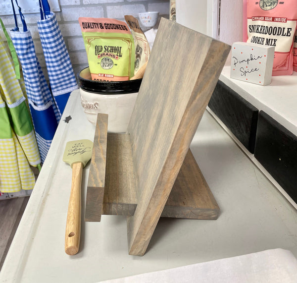 Wood cookbook stand, recipe holder for counter, adjustable iPad holder, Tablet, Kitchen decor