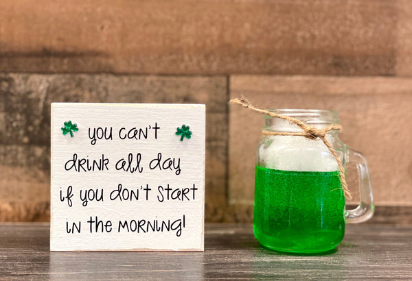 Green beer, St. Patrick's day decor, Faux beer mug, Tiered tray sign, Bar decor, St. Patty's day gift