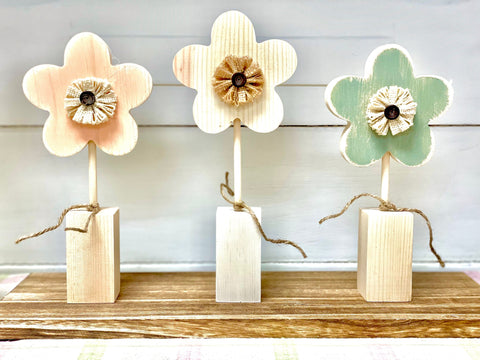 Wood flowers, Nursery decor, Baby girl shower gift, Spring decor, Modern style home and kids room