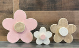 Wooden flowers for nursery, Wood daisies, Baby girl shower gift, Spring decor, Modern style home and kids room, Pink wall and shelf flower