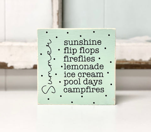 Summer decor, Wood tiered tray sign, Cottage decor, Summer words