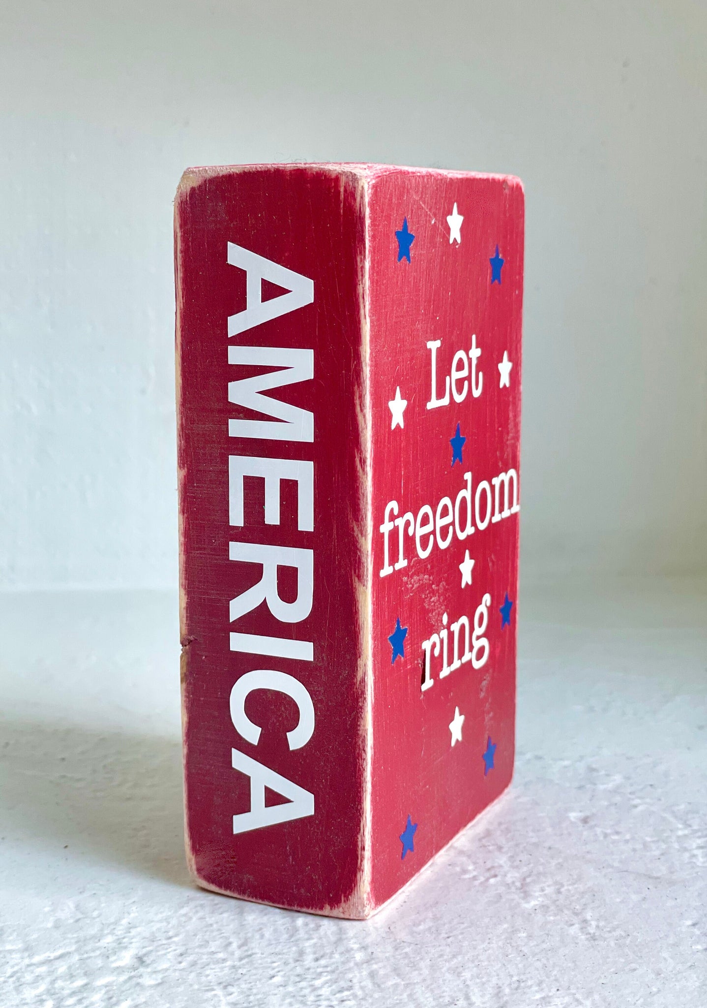 4th of July decor, Faux wooden book, Memorial day, America sign, Summer tiered tray, Patriotic decoration