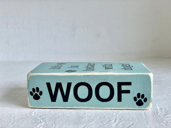 Dog themed tiered tray sign, Wooden book, Gift for dog lover, tiered tray decor, Life is better with dogs, Housewarming gift