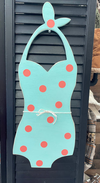 Summer front door decor, Wood bathing suits, Beach wall hangings, Porch decor, Whale swim trunks, Cottage wall art, Pool house