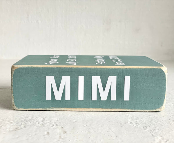 Personalized grandma book, Gift from grandchildren, Kid's names, Wood faux book, Tiered tray decor, Mimi shelf sitter, Grandparents,