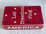 4th of July decor, Faux wooden book, Memorial day, America sign, Summer tiered tray, Patriotic decoration