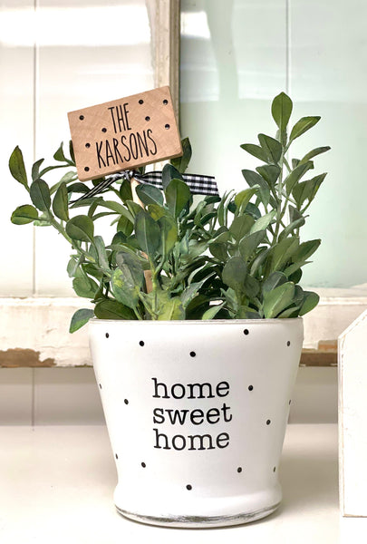 Personalized home decor, Home sweet home glass vase, Tiered tray decor, Wood house, Family names, Housewarming, Hostess, Grand parent gift