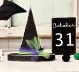 Wood witch hat for Halloween decor