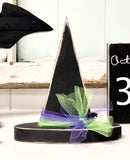 Wood witch hat for Halloween decor