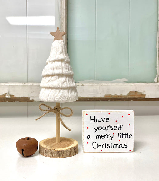 Sweater tree for Winter tiered tray, Christmas decor, Have yourself a merry little Christmas sign