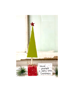 Wooden tree for Christmas decor, Have yourself a merry little Christmas sign