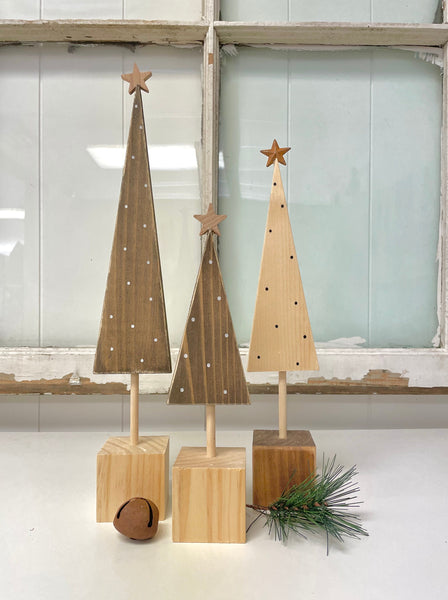 Wooden Christmas tree set, Woodland trees