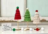 Sweater Christmas trees, Christmas tiered tray decor
