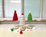 Sweater Christmas trees, Christmas tiered tray decor