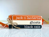 Halloween tiered tray, Haunted hayrides wooden wagon