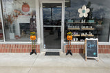 Pumpkin planters set of 2, Halloween candy bowls for porch, Pumpkin bucket for trick or treaters
