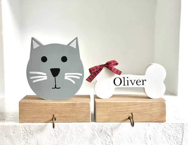 Personalized pet stocking holder, Christmas stocking hook for dog and cat