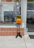 Pumpkin planters set of 2, Halloween candy bowls for porch, Pumpkin bucket for trick or treaters