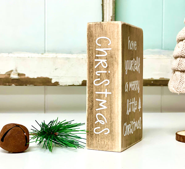 Christmas book block, Christmas decor for tiered tray, Sweater tree