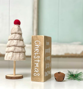 Christmas book block, Christmas decor for tiered tray, Sweater tree