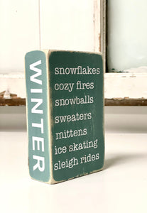 Winter book block, Teacher gift idea