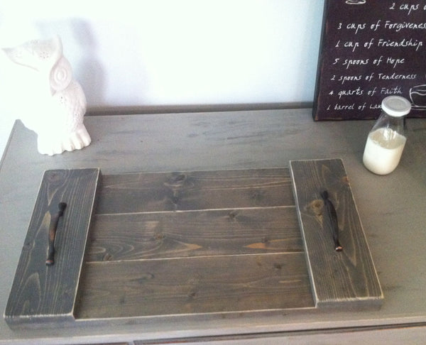Rustic wooden tray, reclaimed wood tray, gray serving tray, coffee table tray, Mother's day gift, housewarming gift, rustic tray