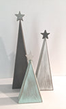 Rustic Christmas, wood Christmas trees, tree shelf sitters, primitive trees, Christmas decor, gray and aqua, modern decor, aqua tree,