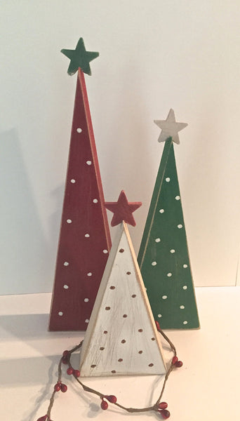 Wooden trees, Christmas trees, set of 3 trees, wood Christmas trees, tree shelf sitters, primitive trees, Christmas decor, rustic Christmas