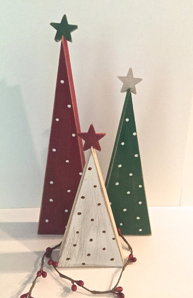 Wooden trees, Christmas trees, set of 3 trees, wood Christmas trees, tree shelf sitters, primitive trees, Christmas decor, rustic Christmas