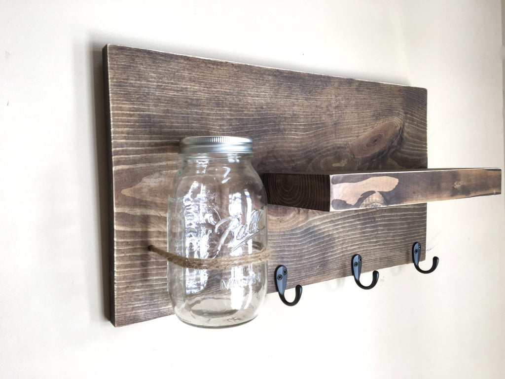 Entryway Hook Ledge Shelf - Natural or Stained – JTWoodworks