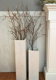 white wooden  vases, reclaimed wood, distressed wood, floor vases, set of two, farmhouse decor, large floor vase, rustic decor, porch decor